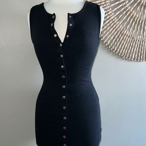Black button up dress